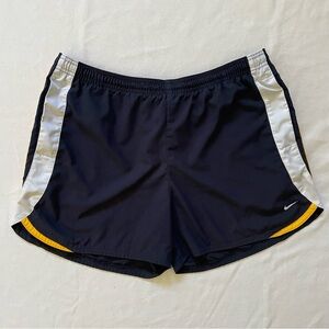 Y2K Nike Navy and White Athletic Shorts Vintage Gray Tag Large